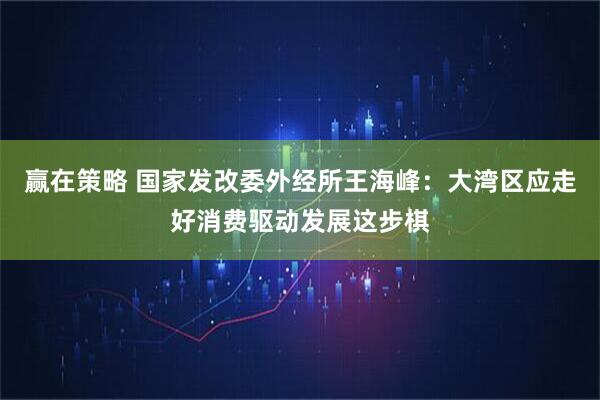 赢在策略 国家发改委外经所王海峰：大湾区应走好消费驱动发展这步棋